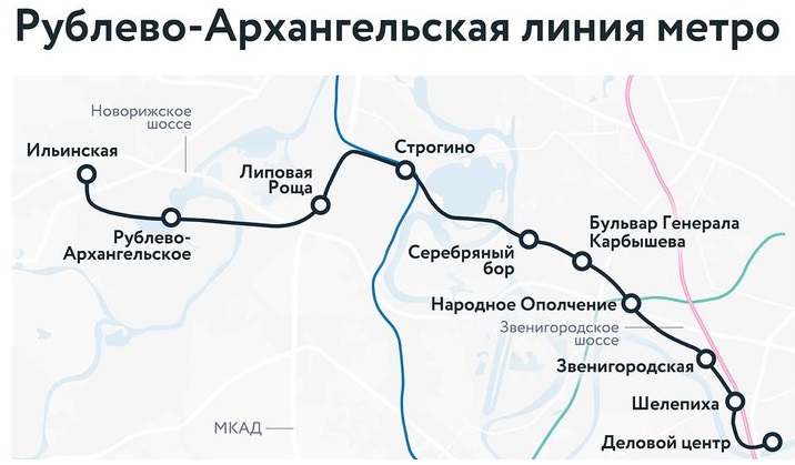 Собянин: 1-й участок Рублево-Архангельской линии запустят в 2026 году